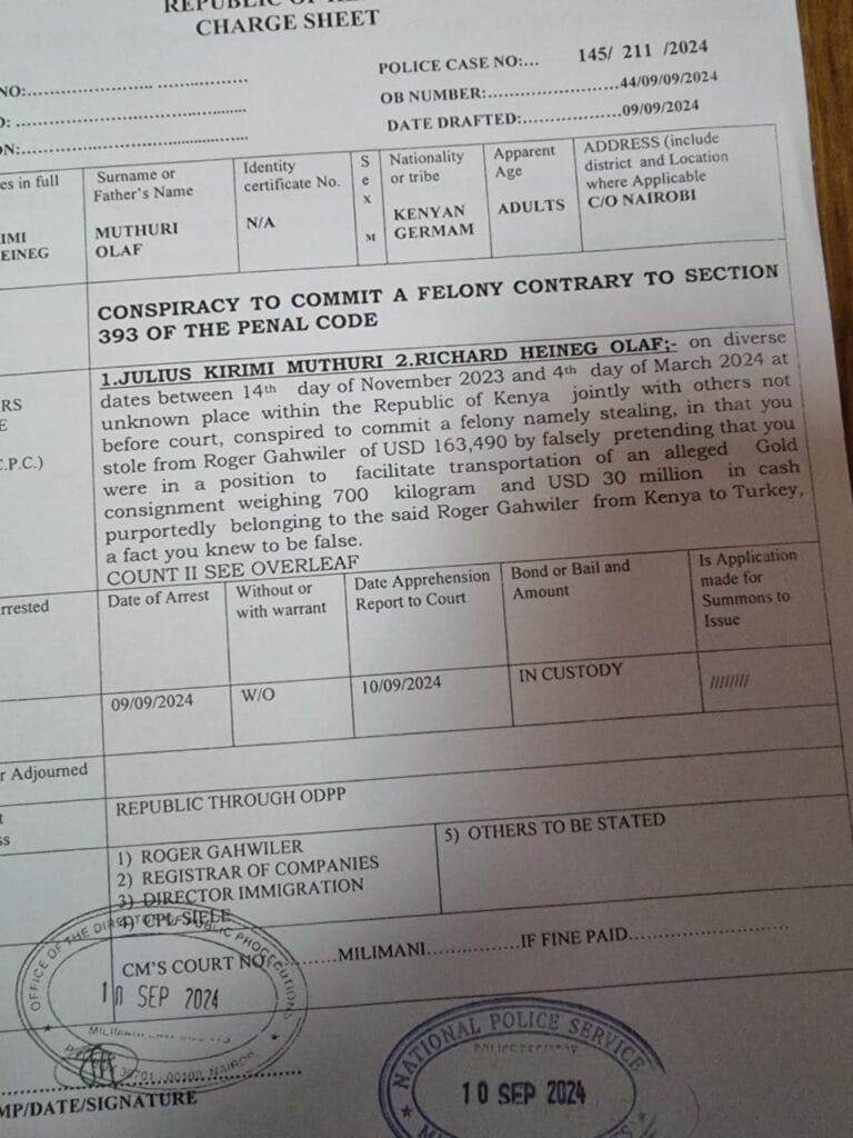 Julius Kirimi Muthuri and Richard Heineg Olaf