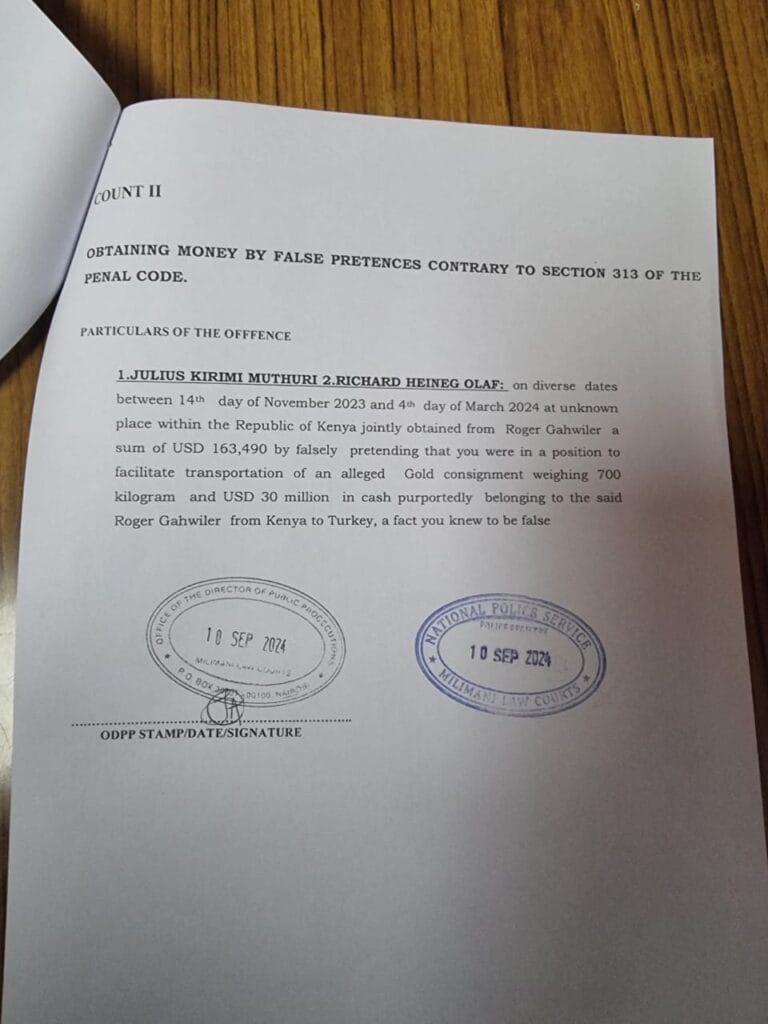 Julius Kirimi Muthuri and Richard Heineg Olaf