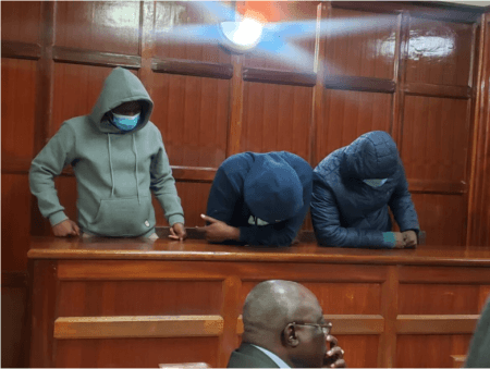 Job Mwita Muniko, Joel Mbugua Ndungu and Lawrence Munga in court over Sh8M Fraud Job Mwita Muniko, Joel Mbugua Ndungu and Lawrence Munga