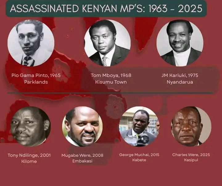 SEVEN MEMBERS OF PARLIAMENT SHOT DEAD IN NAIROBI WHILE IN OFFICE — THE GRISLY TRUTH YOU DIDN’T KNOW SEVEN MEMBERS OF PARLIAMENT SHOT DEAD IN NAIROBI WHILE IN OFFICE