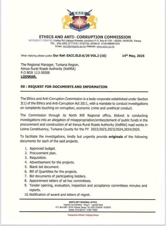 TURKANA COUNTY SCANDAL EACC TARGETS TOP OFFICIALS IN CORRUPTION PROBE TURKANA COUNTY SCANDAL