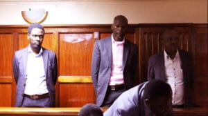 Joseph Wamalwa, Cecilia Wangare, and Benson Ndegwa at the Milimani Law Courts